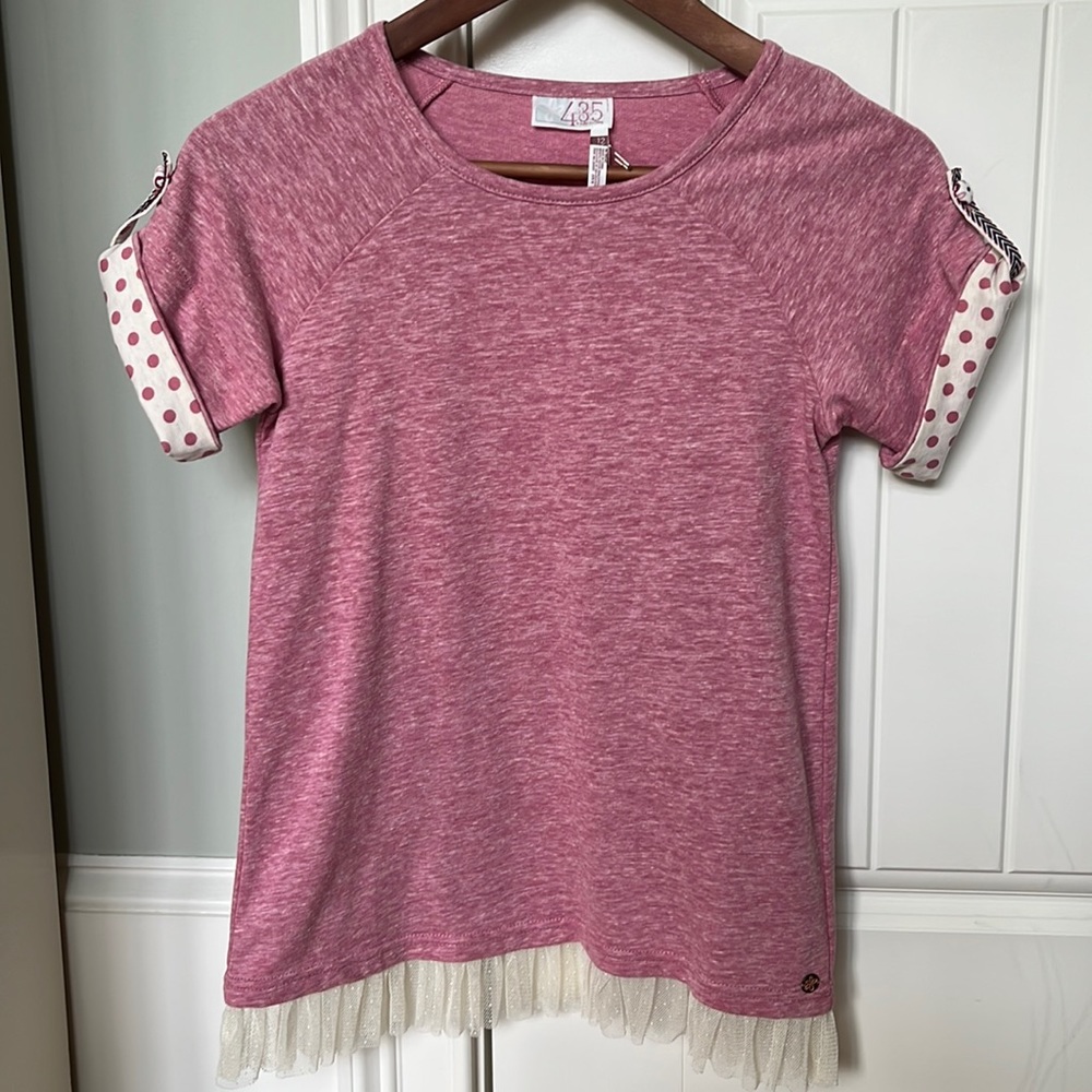Matilda Jane Girls’ 435 Top with Tulle Hem, 12, NWOTs
